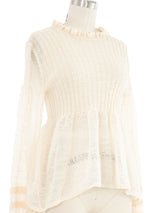 Chanel Knit Peasant Sleeve Top Top arcadeshops.com