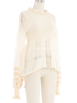 Chanel Knit Peasant Sleeve Top Top arcadeshops.com
