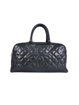 Chanel Black Caviar Quilted Bowling Bag Accessory arcadeshops.com