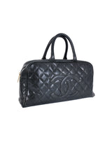 Chanel Black Caviar Quilted Bowling Bag Accessory arcadeshops.com
