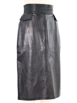 Ungaro High Waist Leather Skirt
