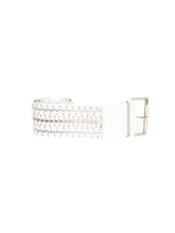 Gianfranco Ferre White Braided Chain Leather Belt