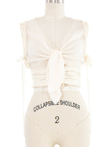 2004 Chanel White Silk Ribbon Top Top arcadeshops.com
