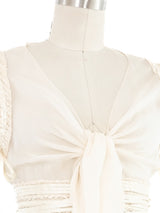 2004 Chanel White Silk Ribbon Top Top arcadeshops.com