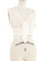2004 Chanel White Silk Ribbon Top Top arcadeshops.com