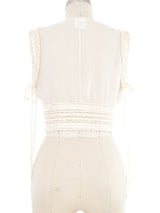 2004 Chanel White Silk Ribbon Top Top arcadeshops.com