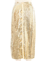 1970s Valentino Sequin Button Front Skirt Bottom arcadeshops.com