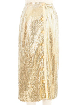 1970s Valentino Sequin Button Front Skirt Bottom arcadeshops.com