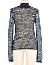 Chanel Embroidered Lace Turtleneck Top arcadeshops.com