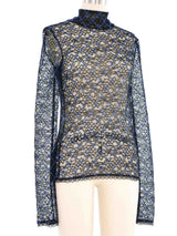 Chanel Embroidered Lace Turtleneck Top arcadeshops.com