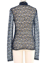 Chanel Embroidered Lace Turtleneck Top arcadeshops.com