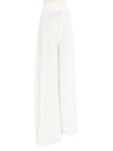 1970s White Micro Polka Dot Wide Leg Trousers Bottom arcadeshops.com