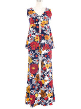 1960s Floral Trouser Ensemble Suit arcadeshops.com