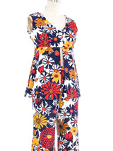 1960s Floral Trouser Ensemble Suit arcadeshops.com
