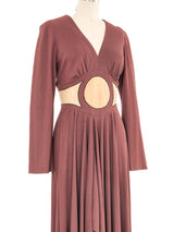 1970s Mr Boots Tromp L'Oeil Brown Dress Dress arcadeshops.com
