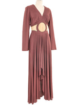1970s Mr Boots Tromp L'Oeil Brown Dress Dress arcadeshops.com