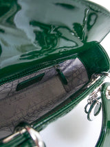 Christian Dior Lady Dior Emerald Patent Handbag Accessory arcadeshops.com