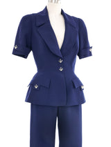 Thierry Mugler Navy Blue Sailor Pant Ensemble