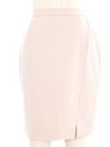 Thierry Mugler Pale Pink Metal Embellished Skirt Suit
