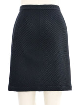 Thierry Mugler Black Houndstooth Brocade Skirt Suit