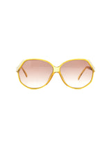 1980s Christian Dior Square Yellow Frame Sunglasses Accessory arcadeshops.com