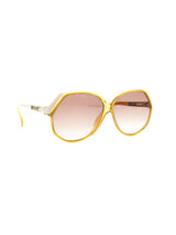 1980s Christian Dior Square Yellow Frame Sunglasses Accessory arcadeshops.com