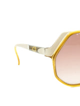 1980s Christian Dior Square Yellow Frame Sunglasses Accessory arcadeshops.com