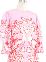 Valentino Silk Peacock Dress Dress arcadeshops.com