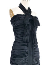 D&G Ruched Black Satin Dress Dress arcadeshops.com