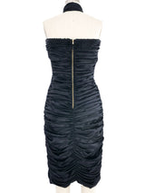 D&G Ruched Black Satin Dress Dress arcadeshops.com
