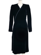 Yves Saint Laurent Rive Gauche Black Velvet Wrap Dress Dress arcadeshops.com