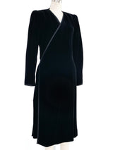 Yves Saint Laurent Rive Gauche Black Velvet Wrap Dress Dress arcadeshops.com