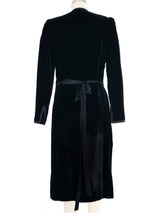 Yves Saint Laurent Rive Gauche Black Velvet Wrap Dress Dress arcadeshops.com