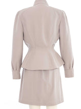 Thierry Mugler Grey Metal Embellished Tailored Skirt Suit