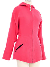 Thierry Mugler Hooded Fuchsia Zip Up Jacket