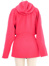 Thierry Mugler Hooded Fuchsia Zip Up Jacket