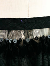Embellished Black Tulle Ruffle Skirt Bottom arcadeshops.com