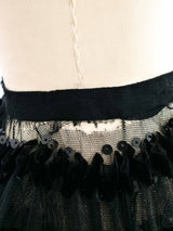 Embellished Black Tulle Ruffle Skirt Bottom arcadeshops.com