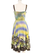 1950s Sequined Palm Tree Print Dress Dress arcadeshops.com