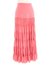 Le Dix Balenciaga Pink Tiered Maxi Skirt Bottom arcadeshops.com