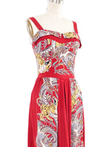1950s Tiger and Dragon Print Dress Dress arcadeshops.com