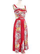 1950s Tiger and Dragon Print Dress Dress arcadeshops.com