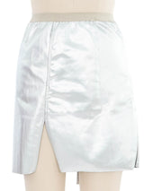 Rick Owens Strobe Silver Denim Mini Skirt Bottom arcadeshops.com