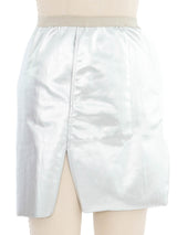 Rick Owens Strobe Silver Denim Mini Skirt Bottom arcadeshops.com