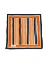 Yves Saint Laurent Brown Stripe Silk Scarf Accessory arcadeshops.com