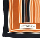 Yves Saint Laurent Brown Stripe Silk Scarf Accessory arcadeshops.com