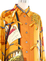 Hermes Memoire d'Hermes Silk Button Front Shirt Top arcadeshops.com