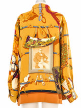 Hermes Memoire d'Hermes Silk Button Front Shirt Top arcadeshops.com