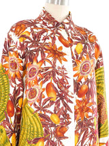 Hermes Passiflores Silk Button Front Shirt Top arcadeshops.com