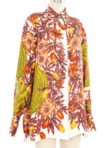 Hermes Passiflores Silk Button Front Shirt Top arcadeshops.com